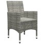 vidaXL Set Bistrot da Giardino 3pz Polyrattan e Legno d'Acacia Grigio vidaXL Set Bistrot da Giardino 3pz Polyrattan e Legno d'Acacia Grigio