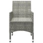 vidaXL Set Bistrot da Giardino 3pz Polyrattan e Legno d'Acacia Grigio vidaXL Set Bistrot da Giardino 3pz Polyrattan e Legno d'Acacia Grigio
