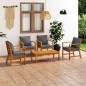 vidaXL Set Divani da Giardino 5 pz con Cuscini in Massello di Acacia vidaXL Set Divani da Giardino 5 pz con Cuscini in Massello di Acacia