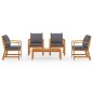 vidaXL Set Divani da Giardino 5 pz con Cuscini in Massello di Acacia vidaXL Set Divani da Giardino 5 pz con Cuscini in Massello di Acacia
