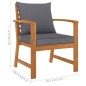 vidaXL Set Divani da Giardino 5 pz con Cuscini in Massello di Acacia vidaXL Set Divani da Giardino 5 pz con Cuscini in Massello di Acacia