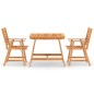 vidaXL Set da Pranzo da Giardino 3 pz in Legno Massello di Acacia