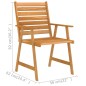 vidaXL Set da Pranzo da Giardino 3 pz in Legno Massello di Acacia