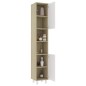 Armadio da Bagno Bianco e Rovere Sonoma 30x30x179 cm Truciolato Armadio da Bagno Bianco e Rovere Sonoma 30x30x179 cm Truciolato