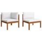 vidaXL Set Divani da Giardino 9 pz con Cuscini Crema Massello Acacia vidaXL Set Divani da Giardino 9 pz con Cuscini Crema Massello Acacia