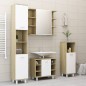 Armadio da Bagno Bianco e Rovere Sonoma 30x30x179 cm Truciolato Armadio da Bagno Bianco e Rovere Sonoma 30x30x179 cm Truciolato