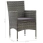 vidaXL Set Mobili da Pranzo da Giardino 5 pz Grigio Polyrattan Acacia vidaXL Set Mobili da Pranzo da Giardino 5 pz Grigio Polyrattan Acacia