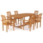 vidaXL Set da Pranzo da Giardino 7 pz in Legno Massello di Teak vidaXL Set da Pranzo da Giardino 7 pz in Legno Massello di Teak