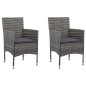 vidaXL Set Mobili da Pranzo da Giardino 3 pz Grigio Polyrattan Acacia vidaXL Set Mobili da Pranzo da Giardino 3 pz Grigio Polyrattan Acacia