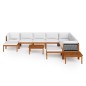 vidaXL Set Divani da Giardino 12 pz con Cuscini Crema Massello Acacia