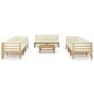 vidaXL Set Divani da Giardino 9 pz con Cuscini Bianco Crema in Bambù vidaXL Set Divani da Giardino 9 pz con Cuscini Bianco Crema in Bambù