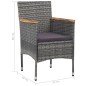 vidaXL Set Mobili da Pranzo da Giardino 5 pz Grigio Polyrattan Acacia vidaXL Set Mobili da Pranzo da Giardino 5 pz Grigio Polyrattan Acacia