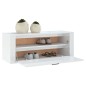 Scarpiera Bianco Lucido 100x35x38 cm in Legno Multistrato Scarpiera Bianco Lucido 100x35x38 cm in Legno Multistrato