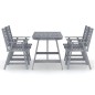 vidaXL Set Pranzo da Giardino 5 pz in Legno Massello di Acacia Grigio vidaXL Set Pranzo da Giardino 5 pz in Legno Massello di Acacia Grigio