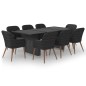 vidaXL Set da Pranzo da Giardino 9 pz in Polyrattan Nero vidaXL Set da Pranzo da Giardino 9 pz in Polyrattan Nero