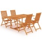 vidaXL Set da Pranzo da Giardino 5 pz in Legno Massello di Teak vidaXL Set da Pranzo da Giardino 5 pz in Legno Massello di Teak