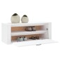 Scarpiera a Muro Bianca 100x35x38 cm in Legno Multistrato Scarpiera a Muro Bianca 100x35x38 cm in Legno Multistrato