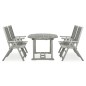 vidaXL Set Pranzo da Giardino 5 pz in Legno Massello di Acacia Grigio vidaXL Set Pranzo da Giardino 5 pz in Legno Massello di Acacia Grigio