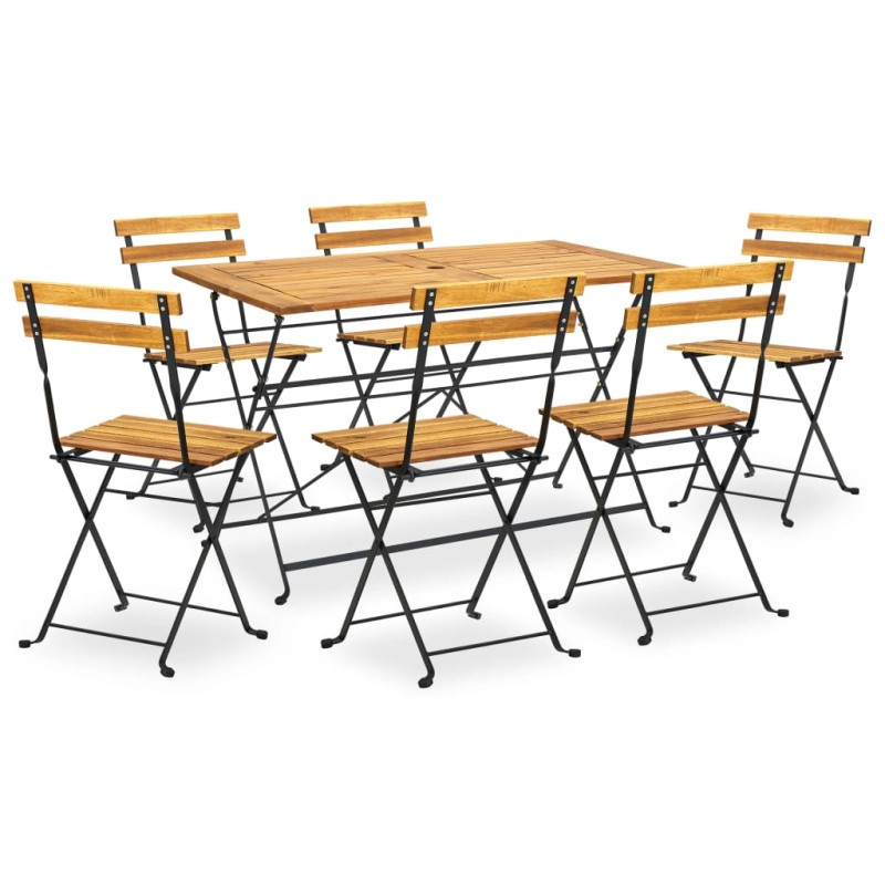 vidaXL Set da Pranzo da Giardino 7 pz in Legno Massello di Acacia vidaXL Set da Pranzo da Giardino 7 pz in Legno Massello di Acacia