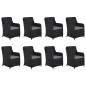 vidaXL Set da Pranzo da Giardino 11 pz in Polyrattan Nero