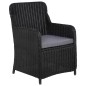 vidaXL Set da Pranzo da Giardino 11 pz in Polyrattan Nero