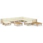 vidaXL Set Salotto da Giardino 12pz con Cuscini Bianco Crema in Bambù vidaXL Set Salotto da Giardino 12pz con Cuscini Bianco Crema in Bambù