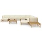 vidaXL Set Salotto da Giardino 12pz con Cuscini Bianco Crema in Bambù vidaXL Set Salotto da Giardino 12pz con Cuscini Bianco Crema in Bambù