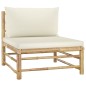 vidaXL Set Salotto da Giardino 12pz con Cuscini Bianco Crema in Bambù vidaXL Set Salotto da Giardino 12pz con Cuscini Bianco Crema in Bambù