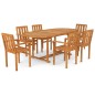 vidaXL Set da Pranzo da Giardino 7 pz in Legno Massello di Teak vidaXL Set da Pranzo da Giardino 7 pz in Legno Massello di Teak