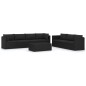 vidaXL Set Divani da Giardino 8 pz con Cuscini in Polyrattan Nero vidaXL Set Divani da Giardino 8 pz con Cuscini in Polyrattan Nero