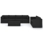 vidaXL Set Divani da Giardino 8 pz con Cuscini in Polyrattan Nero vidaXL Set Divani da Giardino 8 pz con Cuscini in Polyrattan Nero
