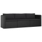 vidaXL Set Divani da Giardino 8 pz con Cuscini in Polyrattan Nero vidaXL Set Divani da Giardino 8 pz con Cuscini in Polyrattan Nero