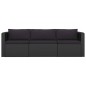vidaXL Set Divani da Giardino 8 pz con Cuscini in Polyrattan Nero vidaXL Set Divani da Giardino 8 pz con Cuscini in Polyrattan Nero