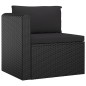 vidaXL Set Divani da Giardino 8 pz con Cuscini in Polyrattan Nero vidaXL Set Divani da Giardino 8 pz con Cuscini in Polyrattan Nero