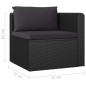 vidaXL Set Divani da Giardino 8 pz con Cuscini in Polyrattan Nero vidaXL Set Divani da Giardino 8 pz con Cuscini in Polyrattan Nero