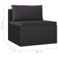 vidaXL Set Divani da Giardino 8 pz con Cuscini in Polyrattan Nero vidaXL Set Divani da Giardino 8 pz con Cuscini in Polyrattan Nero