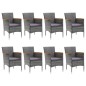 vidaXL Set Mobili da Pranzo da Giardino 9 pz Polyrattan Acacia Grigio vidaXL Set Mobili da Pranzo da Giardino 9 pz Polyrattan Acacia Grigio