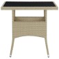 vidaXL Set da Pranzo da Giardino 3 pz Beige in Polyrattan e Vetro