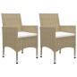 vidaXL Set da Pranzo da Giardino 3 pz Beige in Polyrattan e Vetro