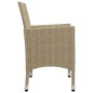 vidaXL Set da Pranzo da Giardino 3 pz Beige in Polyrattan e Vetro