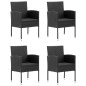 vidaXL Set da Pranzo da Giardino 5 pz in Polyrattan Nero vidaXL Set da Pranzo da Giardino 5 pz in Polyrattan Nero