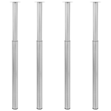 vidaXL Gambe Telescopiche per Tavolo 4 pz Nichel Spazzolato 710-1100mm