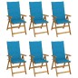Sedie da Giardino Pieghevoli 6 pz con Cuscini Massello Acacia Sedie da Giardino Pieghevoli 6 pz con Cuscini Massello Acacia
