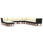 vidaXL Set Divani da Giardino 12 pz con Cuscini in Polyrattan Nero vidaXL Set Divani da Giardino 12 pz con Cuscini in Polyrattan Nero