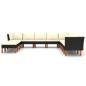vidaXL Set Divani da Giardino 12 pz con Cuscini in Polyrattan Nero vidaXL Set Divani da Giardino 12 pz con Cuscini in Polyrattan Nero