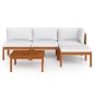 vidaXL Set Divani da Giardino 5 pz con Cuscini Crema Massello Acacia vidaXL Set Divani da Giardino 5 pz con Cuscini Crema Massello Acacia