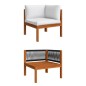 vidaXL Set Divani da Giardino 5 pz con Cuscini Crema Massello Acacia vidaXL Set Divani da Giardino 5 pz con Cuscini Crema Massello Acacia