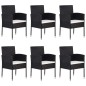 vidaXL Set Mobili da Pranzo per Giardino 7 pz in Polyrattan Nero vidaXL Set Mobili da Pranzo per Giardino 7 pz in Polyrattan Nero
