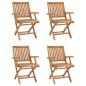 vidaXL Set da Pranzo da Giardino 5 pz in Legno Massello di Teak