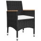 vidaXL Set da Bistrot per Giardino 3 pz in Polyrattan e Vetro Nero vidaXL Set da Bistrot per Giardino 3 pz in Polyrattan e Vetro Nero
